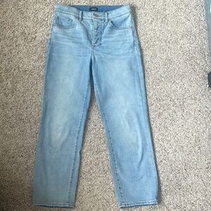 Express Jeans Straight Ankle High Rise